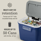 Coleman Classic Series Insulated Wheeled Cooler, 100-Quart, Rock Grey - Wheeled