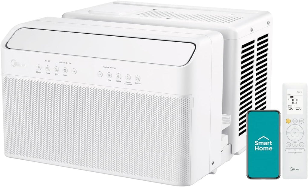 Midea U-Shaped Smart Inverter Window Air Conditioner, 12,000 BTU - 115V