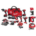 Milwaukee M18 FUEL 18-Volt Lithium-Ion Brushless Cordless 10-Tool Combo Kit With (2) 5.0 Ah Batteries, Charger And (2) Tool Bags