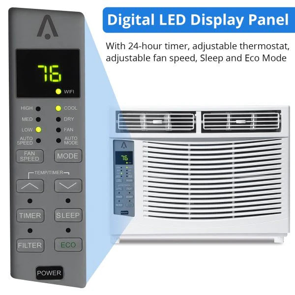 6,000 BTU 115V Window Air Conditioner With Reusable Filter - Cools Rooms Up To 250 Sq. Ft.