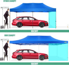 COBIZI 10x20 Heavy Duty Pop-Up Canopy Tent With 6 Sidewalls - Black