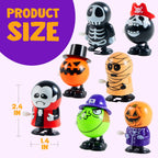 Joyfy 24 Pcs Halloween Wind Up Toys for Kids Gifts, Toys Bulk for Halloween Party Favors, Goody Treat Bag Stuffers Fillers, Classroom Prizes