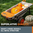 Worx 8-in-1 Aerocart Metal Garden Cart, Wheelbarrow And Dolly, Orange, Black And Silver - WG050