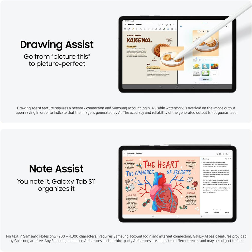 Samsung Galaxy Tab S11 256GB WiFi Android Tablet, 11in Dynamic AMOLED 2X Display, Silver