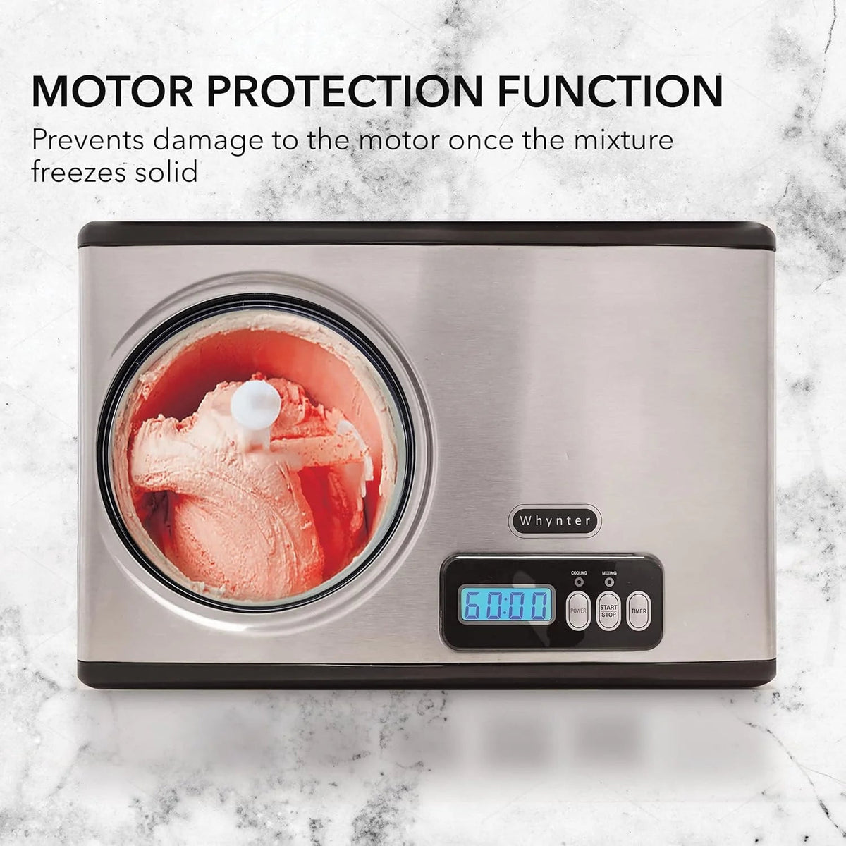 Whynter Rolled Ice Cream Maker With Compressor, 0.5-Quart Stainless Steel - ICR-300SS