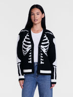 Women's Halloween Skeleton Graphic Cardigan Sweater from Way to Celebrate, Sizes S-4X