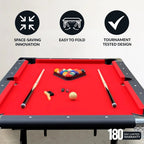 Hathaway Fairmont Portable Pool Table 6 Ft, 76 x 43.25 x 32 in - BG2574