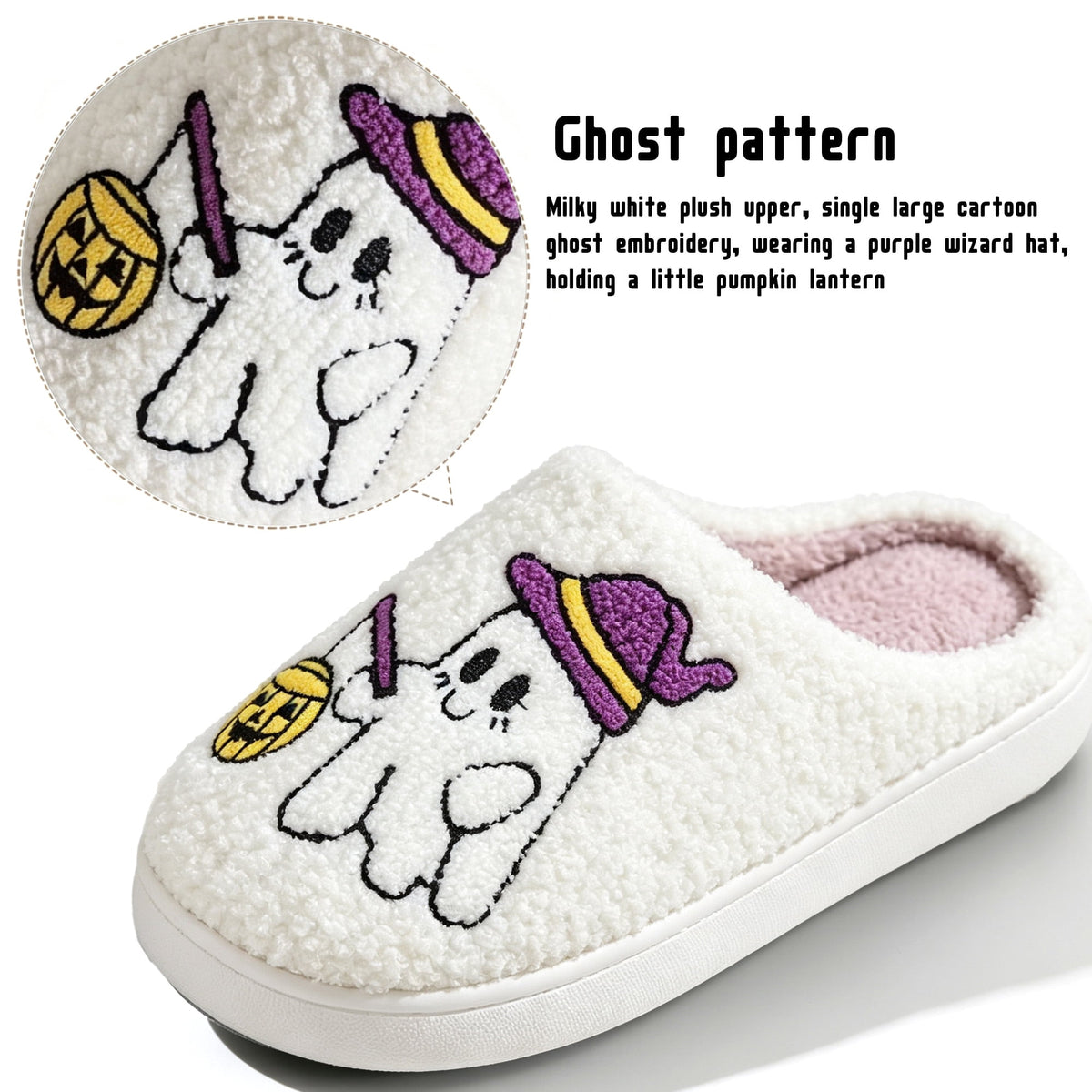 BERANMEY Halloween Slippers for Women Perfect Soft Plush Comfy Warm Slip-On Cute Womens Slippers Indoor Fluffy House Slippers for Women and Men Non-slip Fuzzy Flat Slides