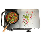 Cuisinart Outdoor Wok Station With Prep Table, 50,000 BTU, 14 inch Carbon Steel Wok - Black