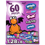 Nerds Core Winners Halloween Trick-or-Treat Variety Bag, NERDS Gummy Clusters, SweeTARTS, Trolli, Laffy Taffy, and NERDS Original, 60 Pieces, 20.58 Ounces