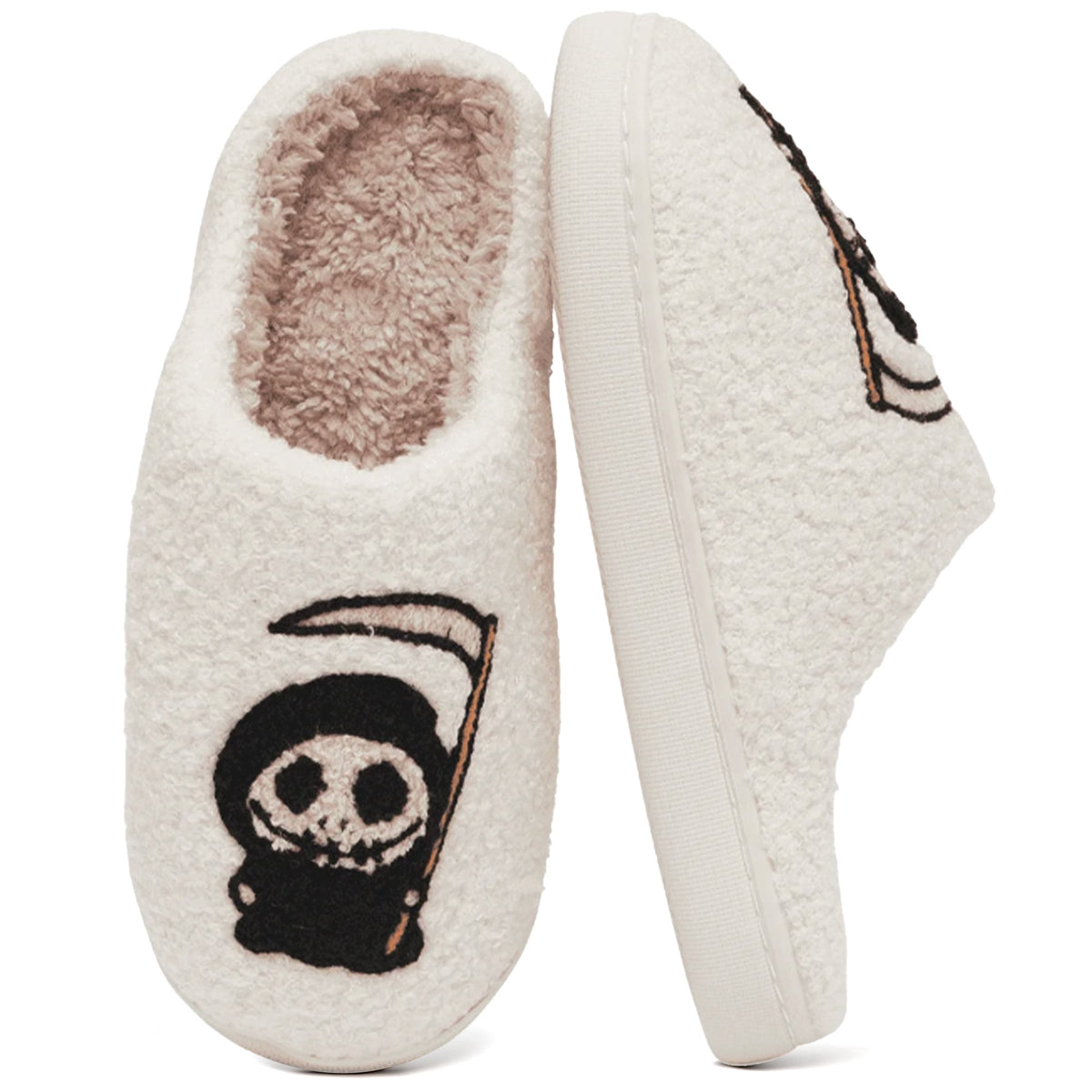 BERANMEY Halloween Slippers for Women Perfect Soft Plush Comfy Warm Slip-On Cute Womens Slippers Indoor Fluffy House Slippers for Women and Men Non-slip Fuzzy Flat Slides