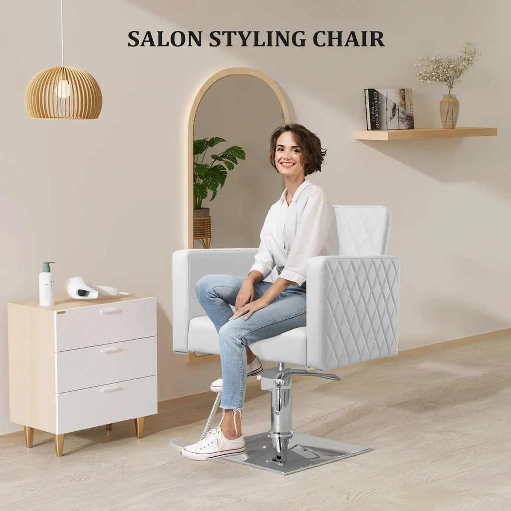 OmySalon Hydraulic Salon Styling Chair, Pink, 330 lbs Capacity