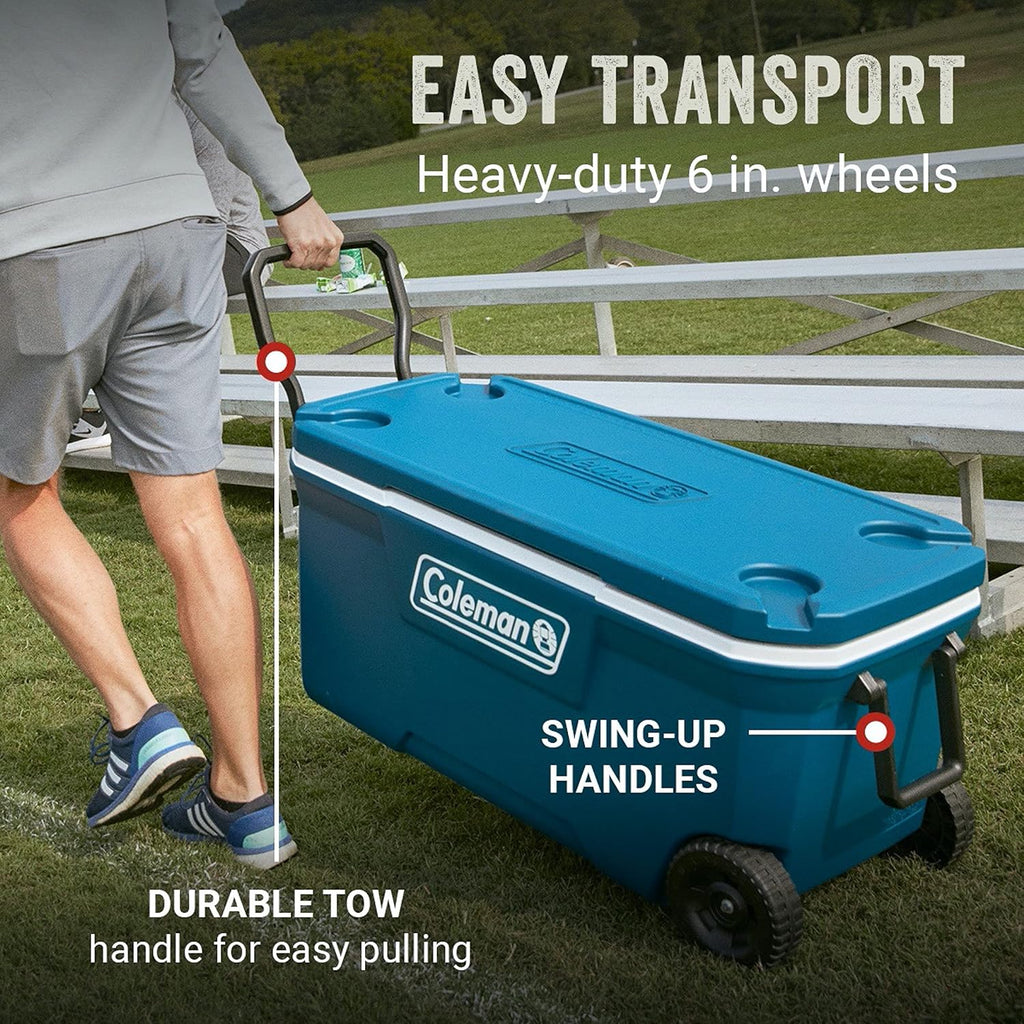 Coleman Classic Series Insulated Wheeled Cooler, 100-Quart, Rock Grey - Wheeled