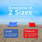 Red Suricata Orange Family Beach Sun Shade Canopy Tent With Sand Anchors - V6