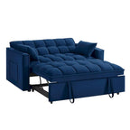 4-in-1 Velvet Pull-Out Sleeper Sofa Bed Loveseat With Reclining Backrest And 2 Side Pockets