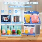 AnyDoor Commercial Slushy Machine, 30L, 1000W, Stainless Steel, Blue - 300-X