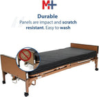 Med Mart Fully Electric Hospital Bed Set With Foam Mattress And Half Rails, Twin, Bronze, 80 x 36 x 21.5 in