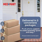 Med Mart Fully Electric Hospital Bed Set With Foam Mattress And Half Rails, Twin, Bronze, 80 x 36 x 21.5 in