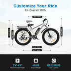 AMYET 26 x 4 Fat Tire Electric Mountain Bike, 48V 15Ah, 7-Speed - EB26