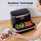 Ninja Foodi 10 QT 6-in-1 DualZone Smart XL Air Fryer, 2 Independent 5 QT Baskets, Grey - DZ550