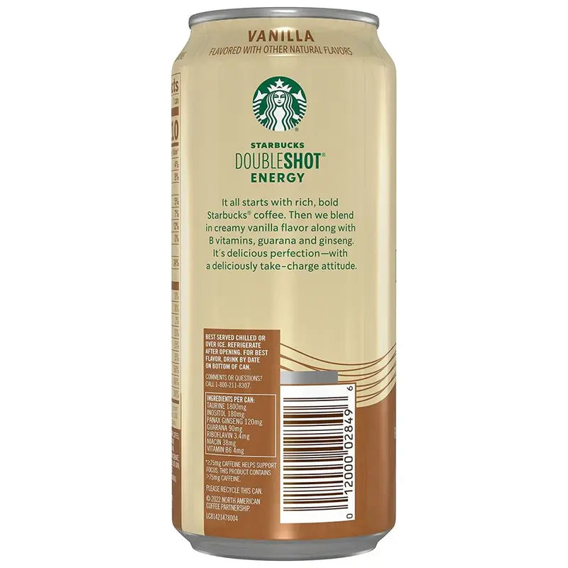 Starbucks Doubleshot Vanilla Espresso Energy Drink 15 oz, 12-Pack Cans