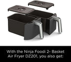 Ninja Foodi 10 QT 6-in-1 DualZone Smart XL Air Fryer, 2 Independent 5 QT Baskets, Grey - DZ550
