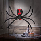 Light-Up Animated Dropping Tinsel Spider Decoration, Black and Red, 2', Halloween by Way To Celebrate