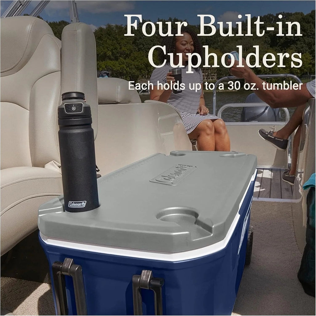 Coleman Classic Series Insulated Wheeled Cooler, 100-Quart, Rock Grey - Wheeled