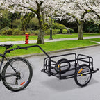 Aosom Foldable Bike Cargo Trailer, 80 lbs Capacity, 16 inch Wheels, Black - With Hitch