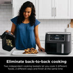 Ninja Foodi 10 QT 6-in-1 DualZone Smart XL Air Fryer, 2 Independent 5 QT Baskets, Grey - DZ550
