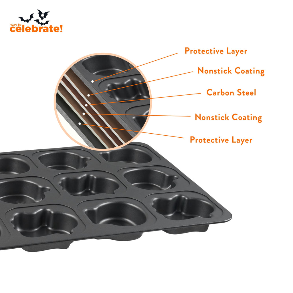 Way To Celebrate Halloween Cakelet Baking Mold 17" x 13" 12-Cavity