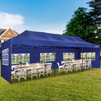 COBIZI 10x20 Heavy Duty Pop-Up Canopy Tent With 6 Sidewalls - Black