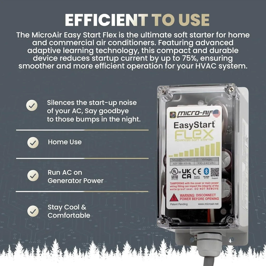 Micro-Air HVAC Soft Start Kit, Bluetooth, Up To 6 Tons - EasyStart FLEX 398