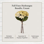 My Texas House Fall Faux Hydrangea Bundle, Cream, 20"