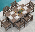 SERWALL 7-Piece HDPE Patio Dining Set, Aruba, 66.9in D x 32.2in W x 29.1in H