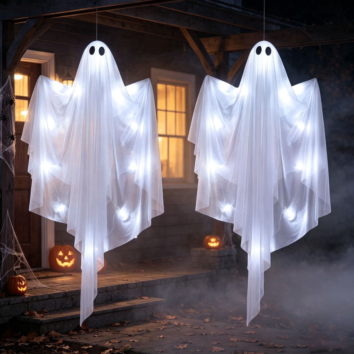 Joyfy 47" Halloween Hanging Light up Ghost Decorations Outdoor