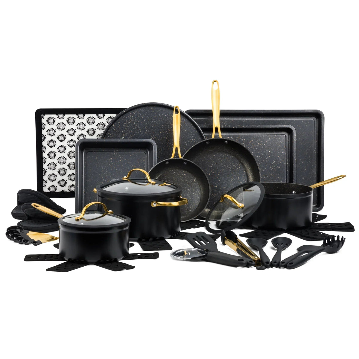 Thyme & Table 32-Piece Non-Stick Cookware & Bakeware Set - Black