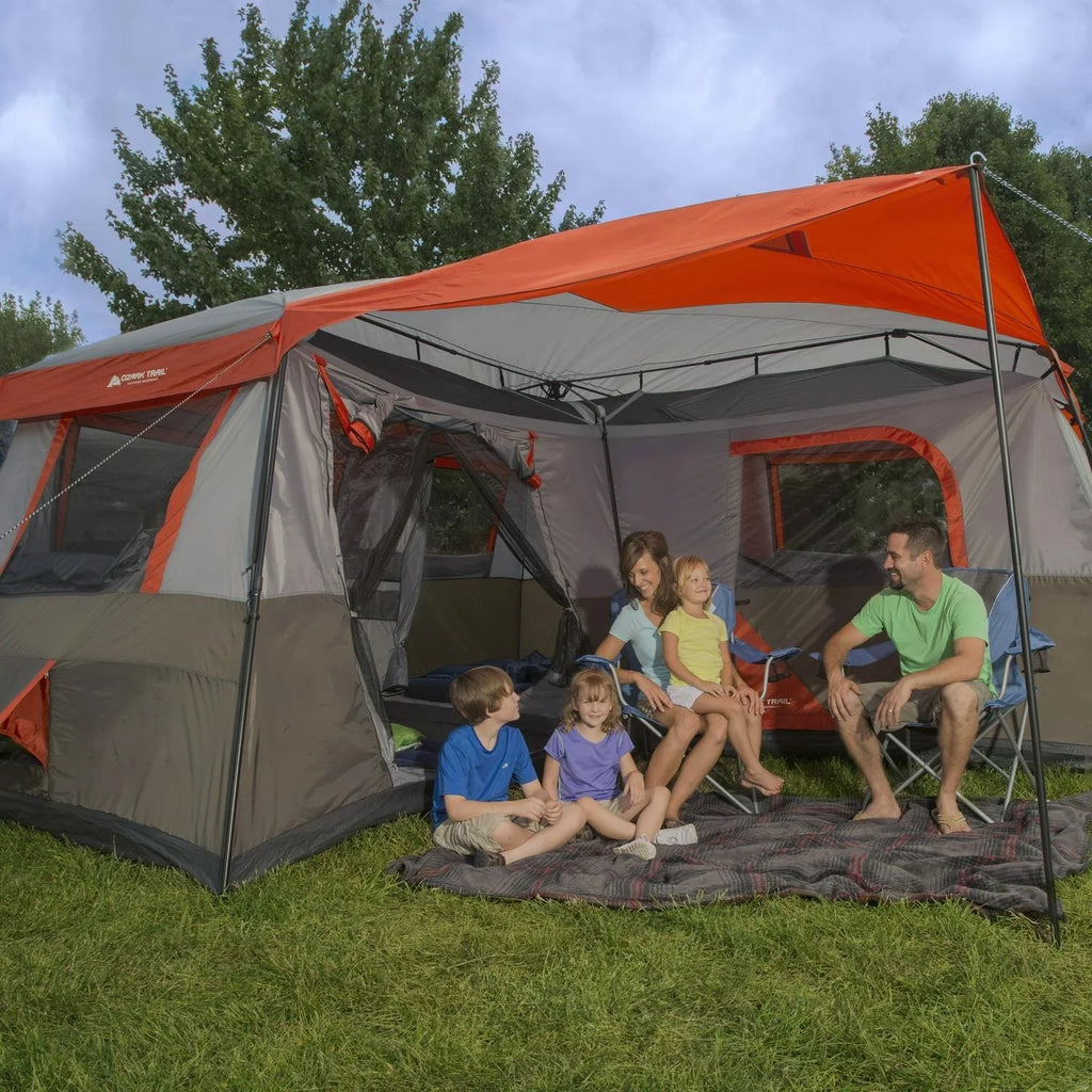 Ozark Trail 12-Person 3-Room Quick-Pitch Cabin Tent, 4.88 m x 4.88 m - WMT-161682B