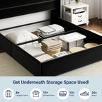 Allewie Queen Lift Up Storage Bed Frame With Wingback Headboard, Light Beige - 80.7 x 60.6 x 44.5 in