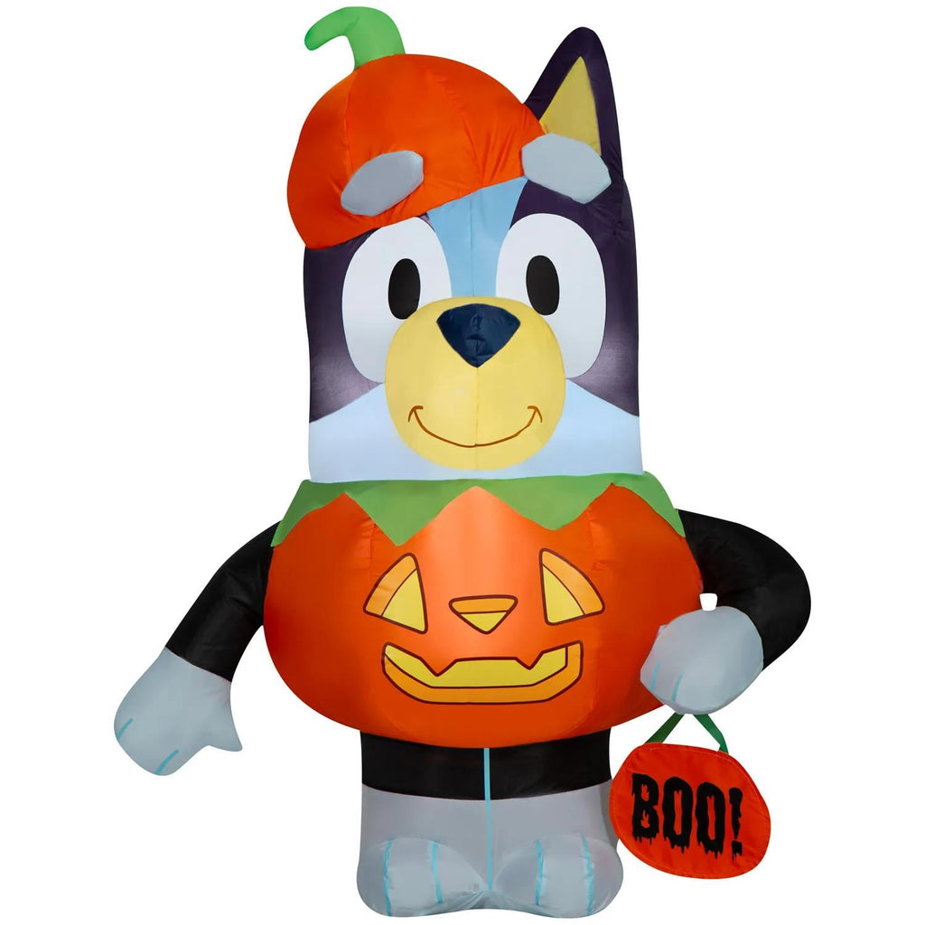 Gemmy 3.5 ft Airblown Blowup Inflatable Bluey in Pumpkin Costume Outdoor Decoration - Orange
