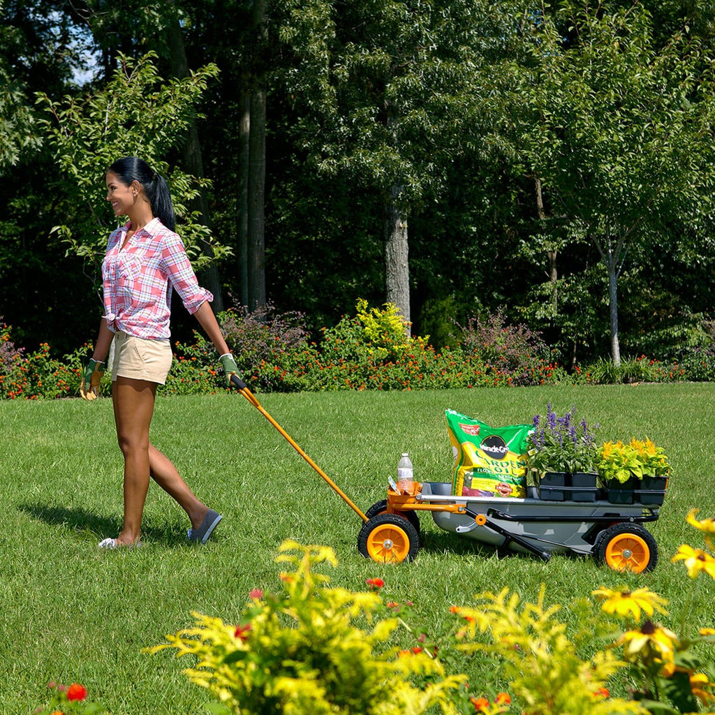 Worx 8-in-1 Aerocart Metal Garden Cart, Wheelbarrow And Dolly, Orange, Black And Silver - WG050