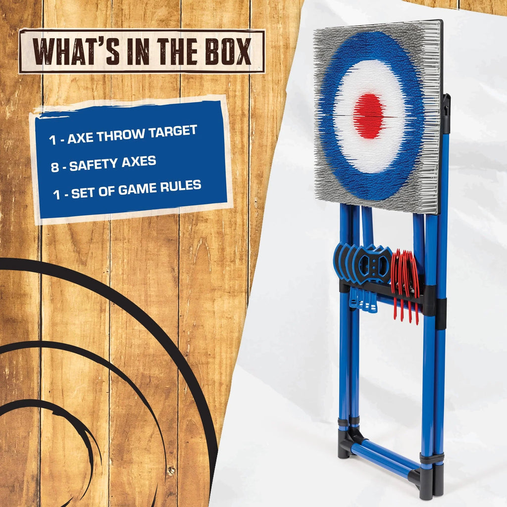 EastPoint Deluxe Steel Frame Axe Throw Target Game Set - 8 Axes