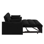4-in-1 Velvet Pull-Out Sleeper Sofa Bed Loveseat With Reclining Backrest And 2 Side Pockets