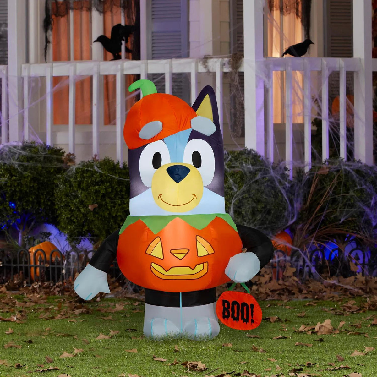 Gemmy 3.5 ft Airblown Blowup Inflatable Bluey in Pumpkin Costume Outdoor Decoration - Orange