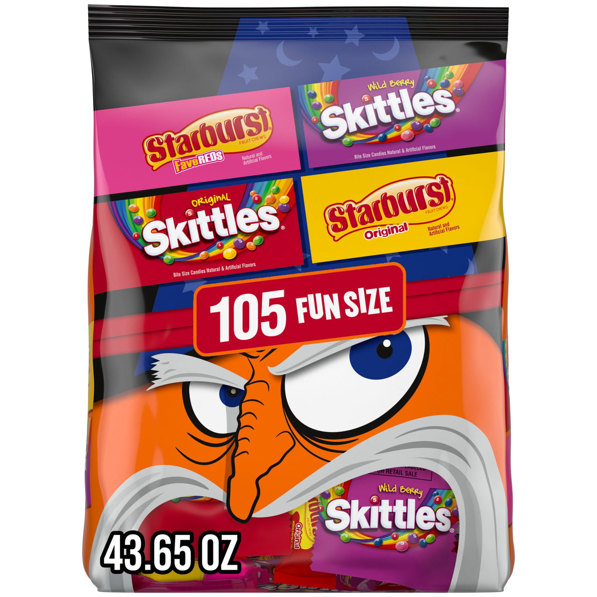 Skittles & Starburst Fun Size Chewy Halloween Candy Variety Pack
