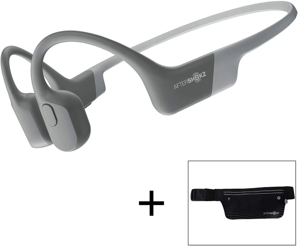 AfterShokz Aeropex Open-Ear Wireless Bone Conduction Headphones With Sport Belt, Cosmic Black - 2.3