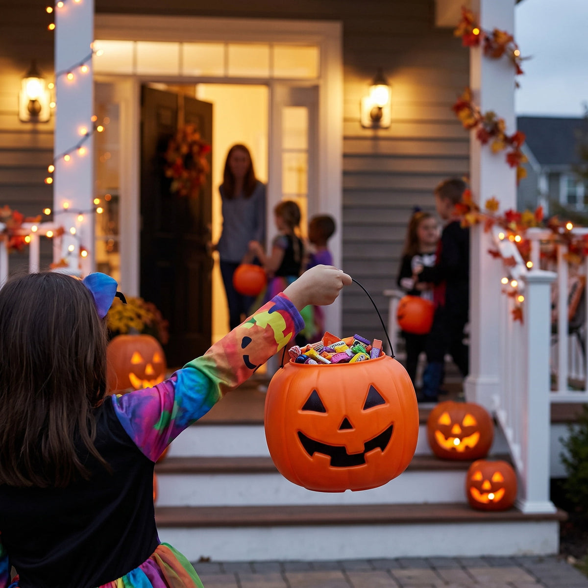 Jack-o'-Lantern Trick-or-Treat Pail, Orange, 8", Halloween by Way To Celebrate
