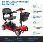 UltraLite Portable 4-Wheel Mobility Scooter - A898, 14-Mile Range