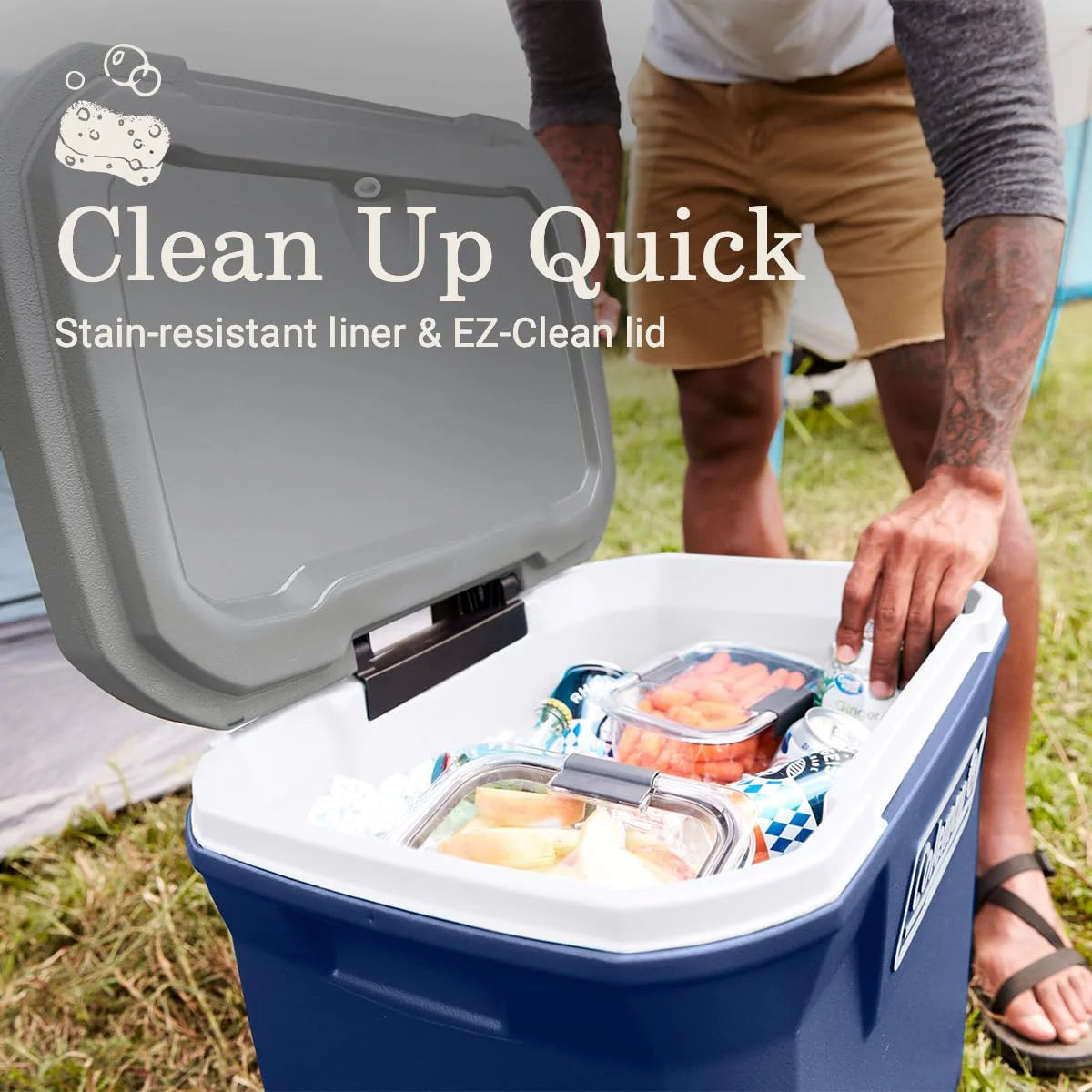 Coleman Classic Series Insulated Wheeled Cooler, 100-Quart, Rock Grey - Wheeled