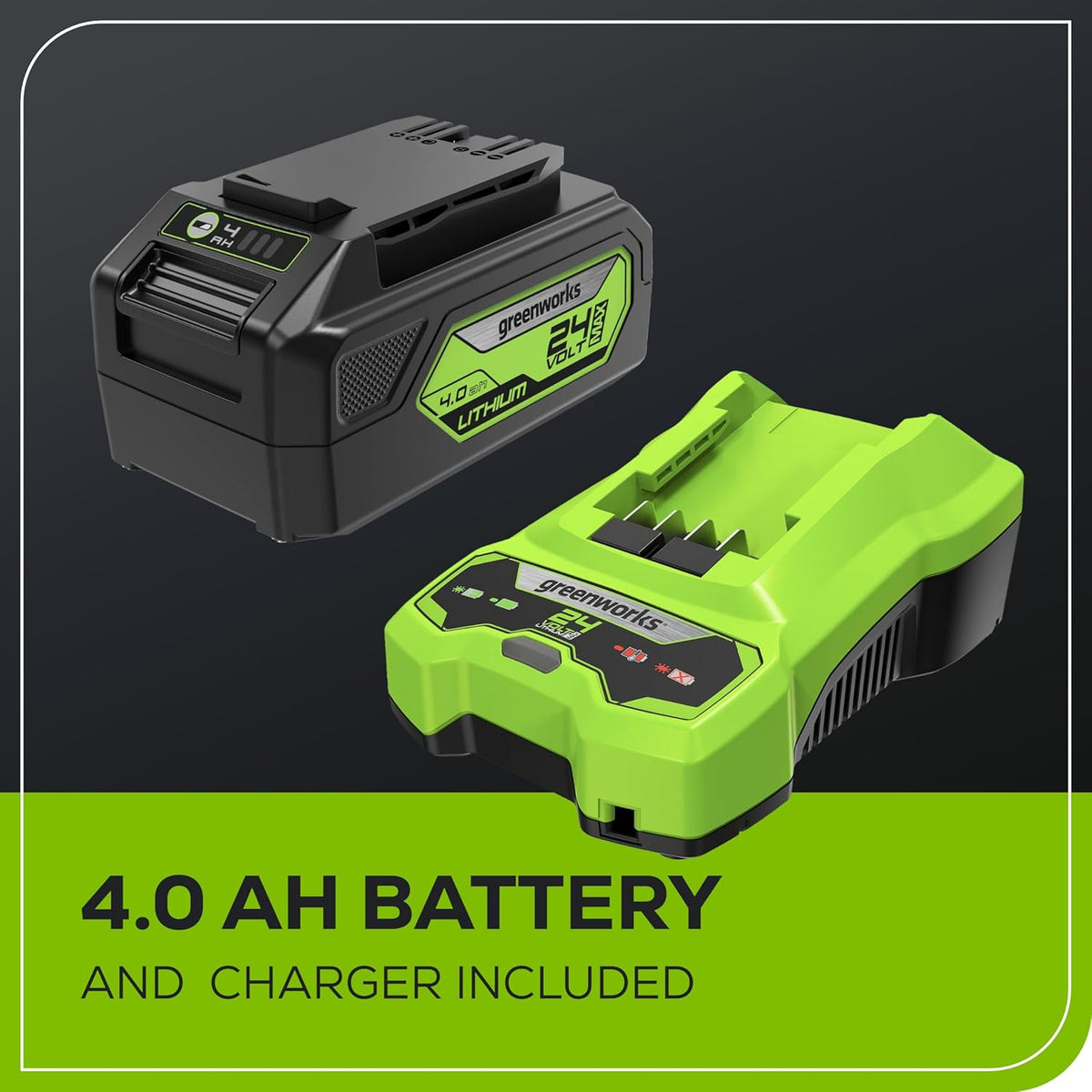 Greenworks 24V 13 Inch Brushless Cordless Lawn Mower With 4.0Ah Battery And Charger